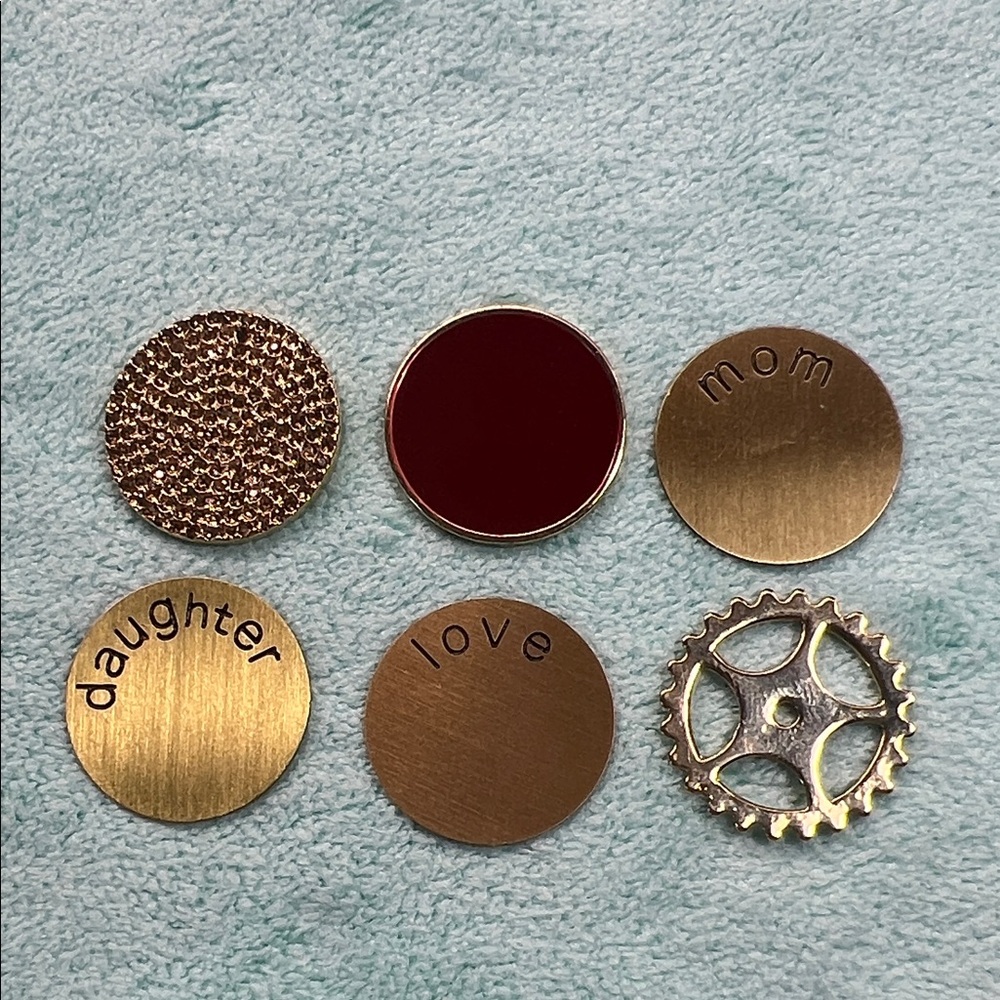 Floating Locket Charms Coins in Gold